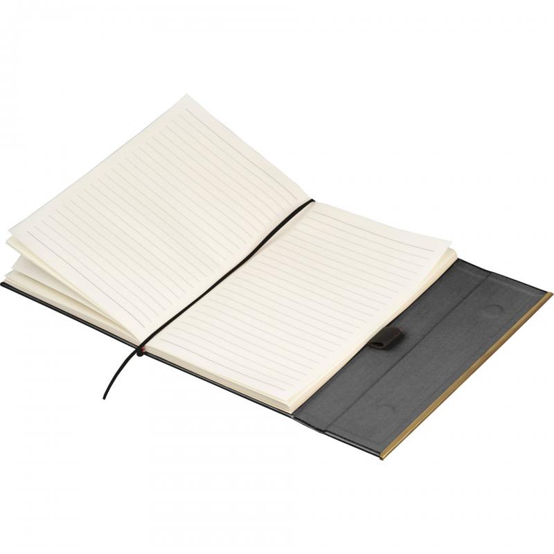 Edles Set mit Notizbuch und Kugelschreiber mit Gravur / Geschenkkarton / schwarz