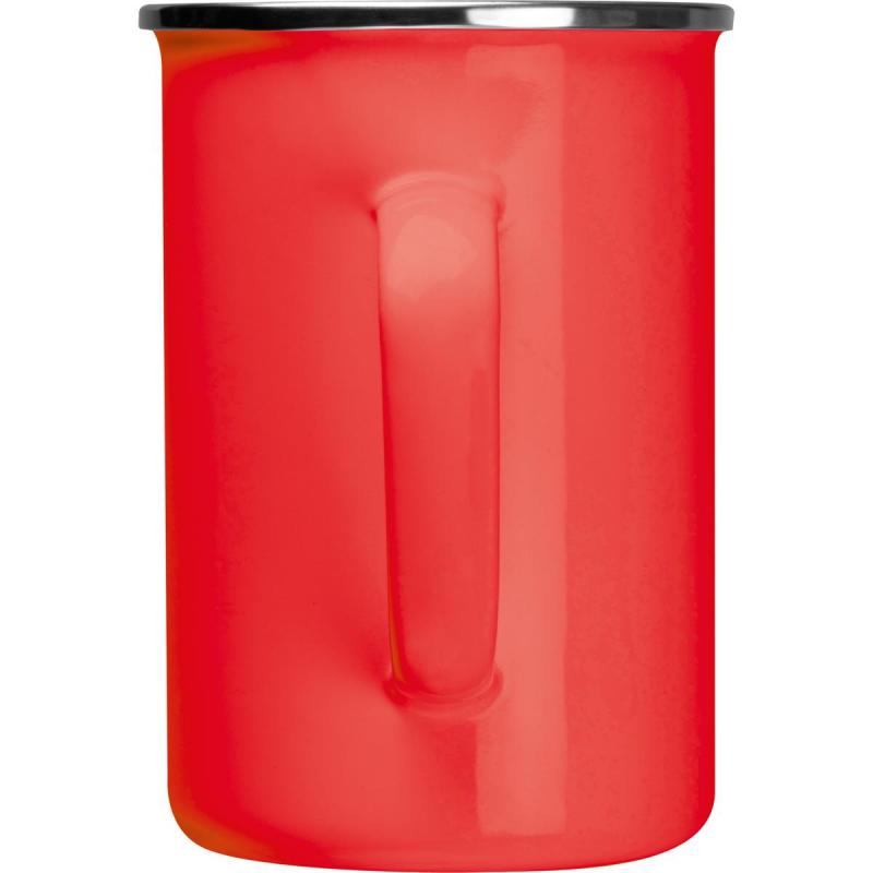 Emaille Tasse mit Gravur / Füllvermögen: 550ml / Farbe: rot