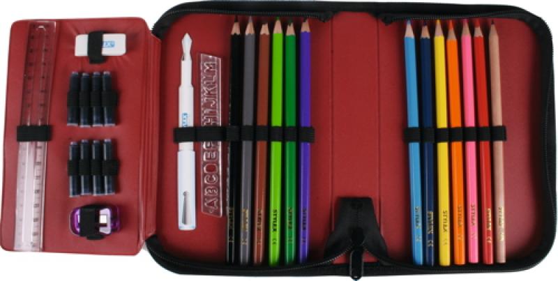Federtasche mit Namensgravur - Federmappe - 27teilig