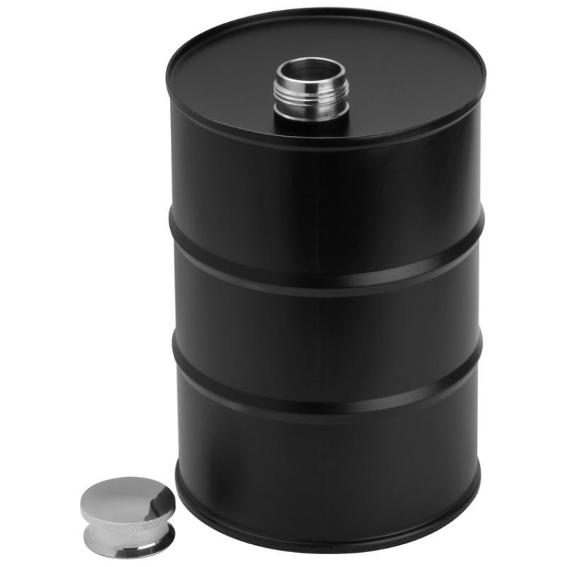 Flachmann "Fass" mit Gravur / aus Edelstahl / 600 ml