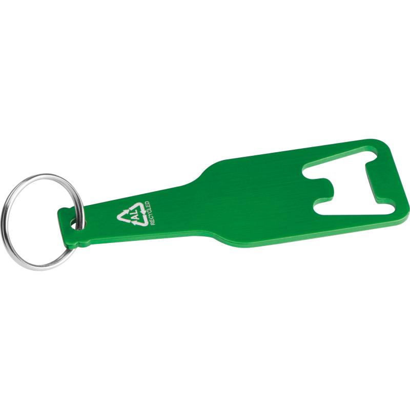 Flaschenöffner mit Namensgravur - aus recyceltem Aluminim - Farbe: grün