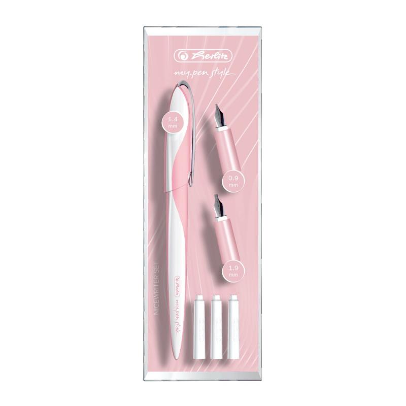 Herlitz Kalligrafie-Set "My.Pen " mit Gravur / Füllhalter / Farbe: rosé