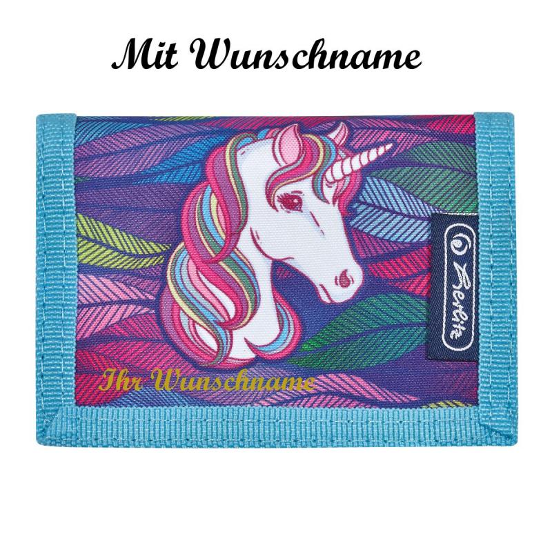 Herlitz Kinder Geldbörs mit Namensgravure / Geldbeutel / "Einhorn"