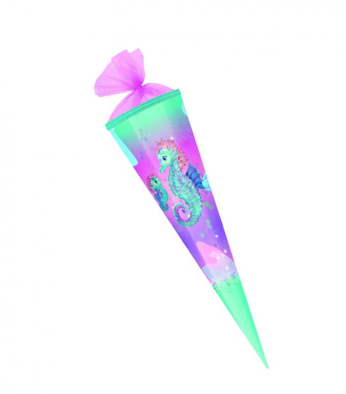 Herlitz Schultüte / Zuckertüte / 85cm / eckig / "Seepferdchen"