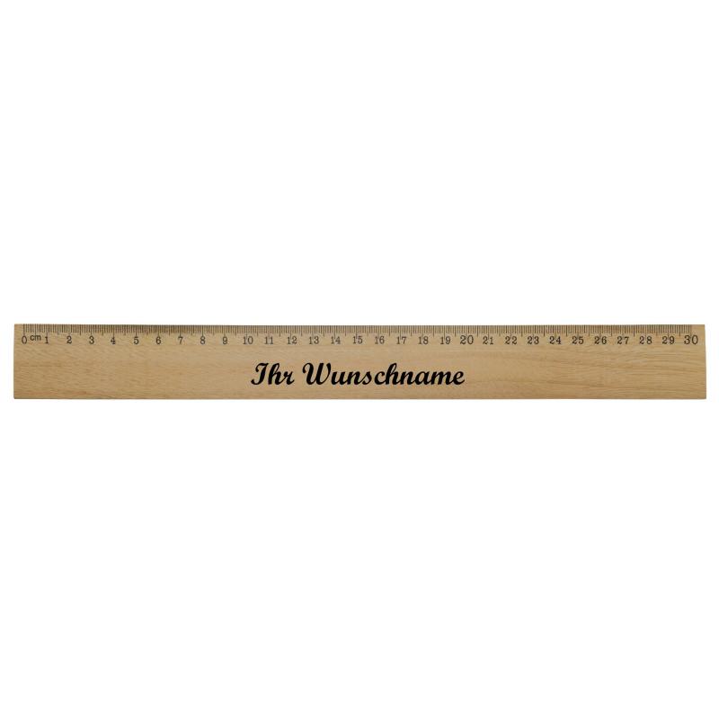 Holz-Lineal aus Zedernholz mit Namensgravur - Länge: 30cm