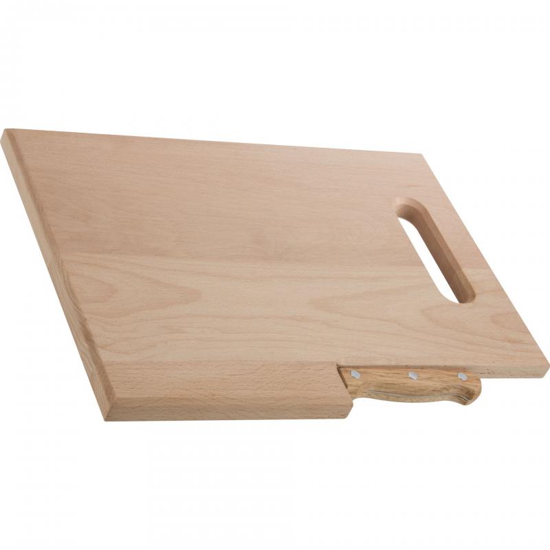 Holzbrett mit integriertem Messer / Frühstücksbrett / Schneidebrett