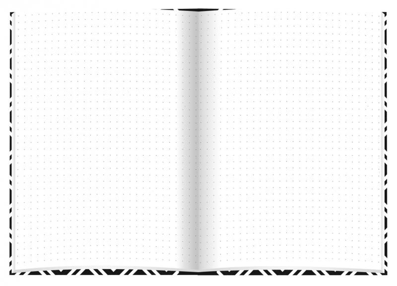 Kladde mit goldgefärbter Gravur / Notizbuch A5 / dotted / black & white Rhombus