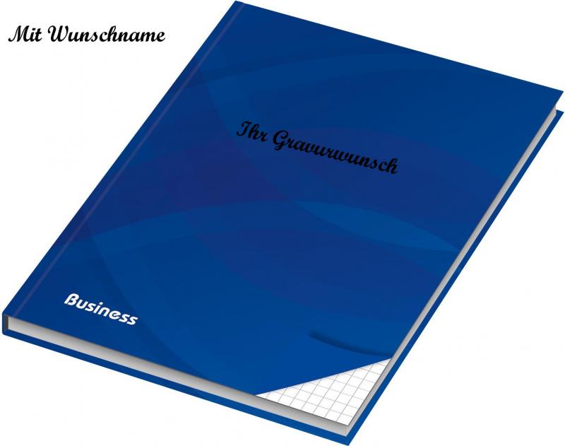 Kladde mit Namensgravur - Notizbuch - A4 / 96 Blatt - kariert - 70g/m²