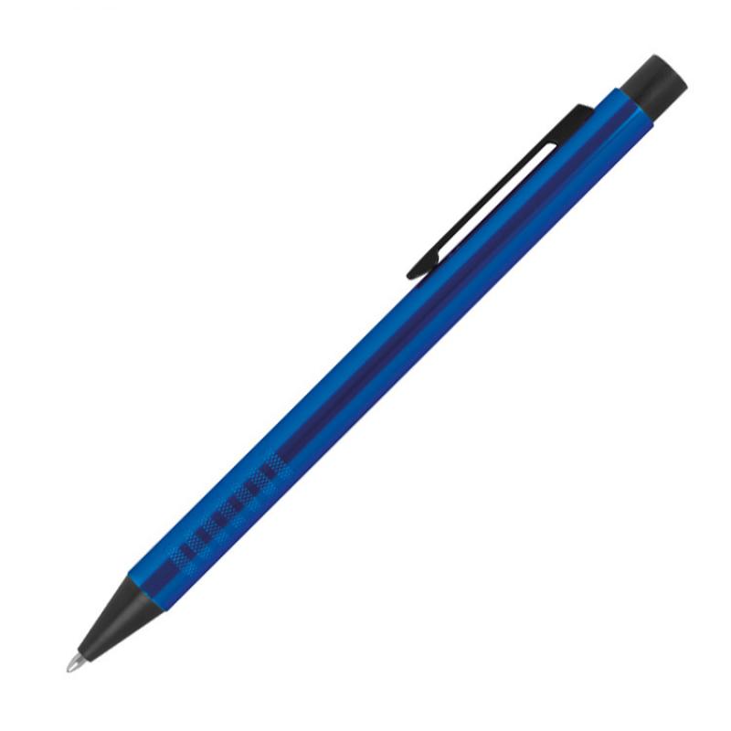 Kugelschreiber aus Metall mit Gravur / Farbe: blau
