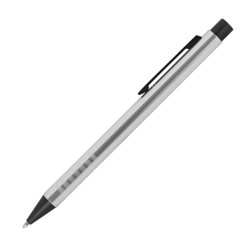 Kugelschreiber aus Metall mit Gravur / Farbe: weiß