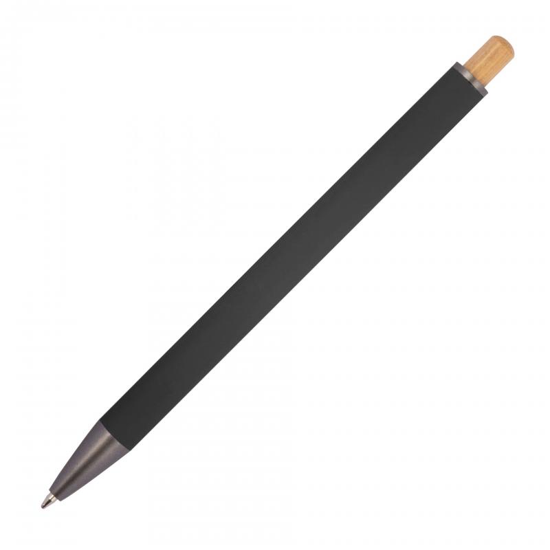 Kugelschreiber mit Gravur / mit wechselndem Bambusfenster / Farbe: schwarz