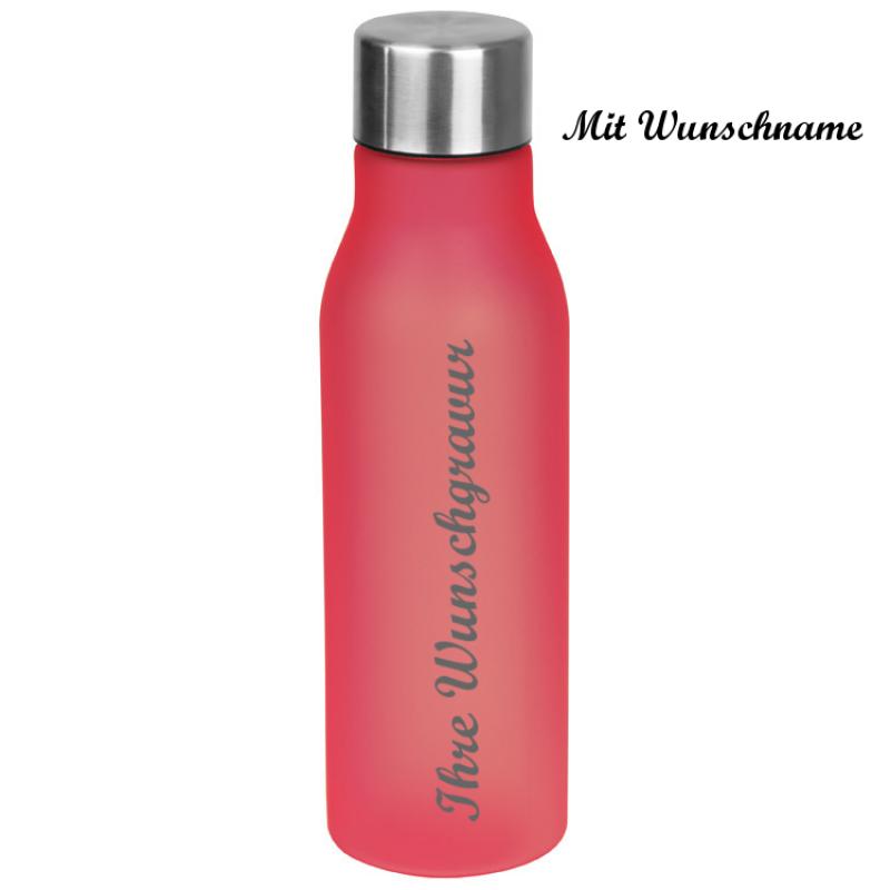 Kunststoff Trinkflasche mit Namensgravur - 0,55l - Farbe: rot