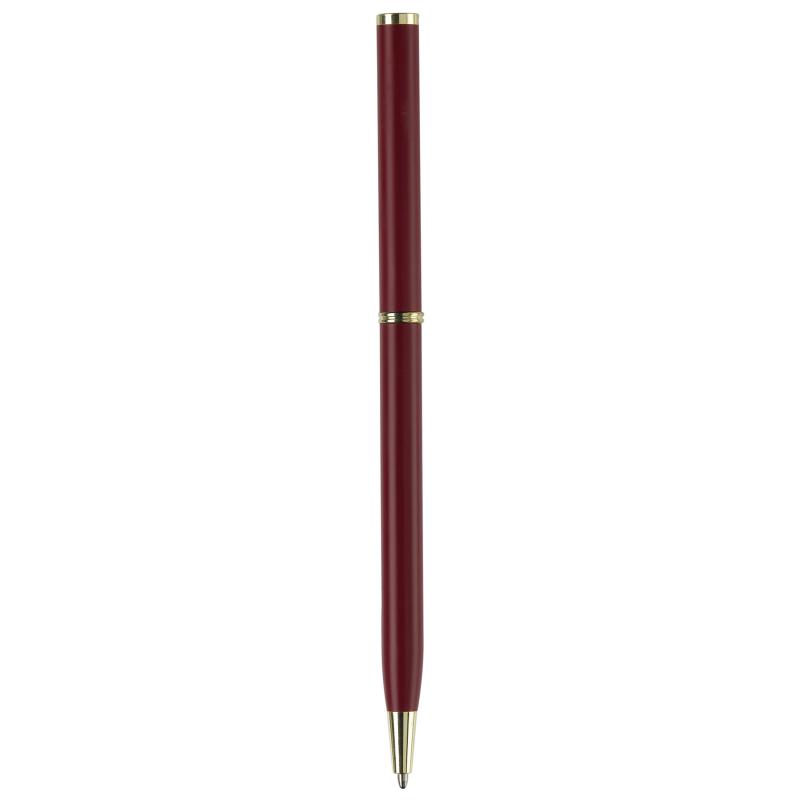 Metal-Kugelschreiber "slim" mit Gravur / mit goldfarbige Teile / Farbe: rot