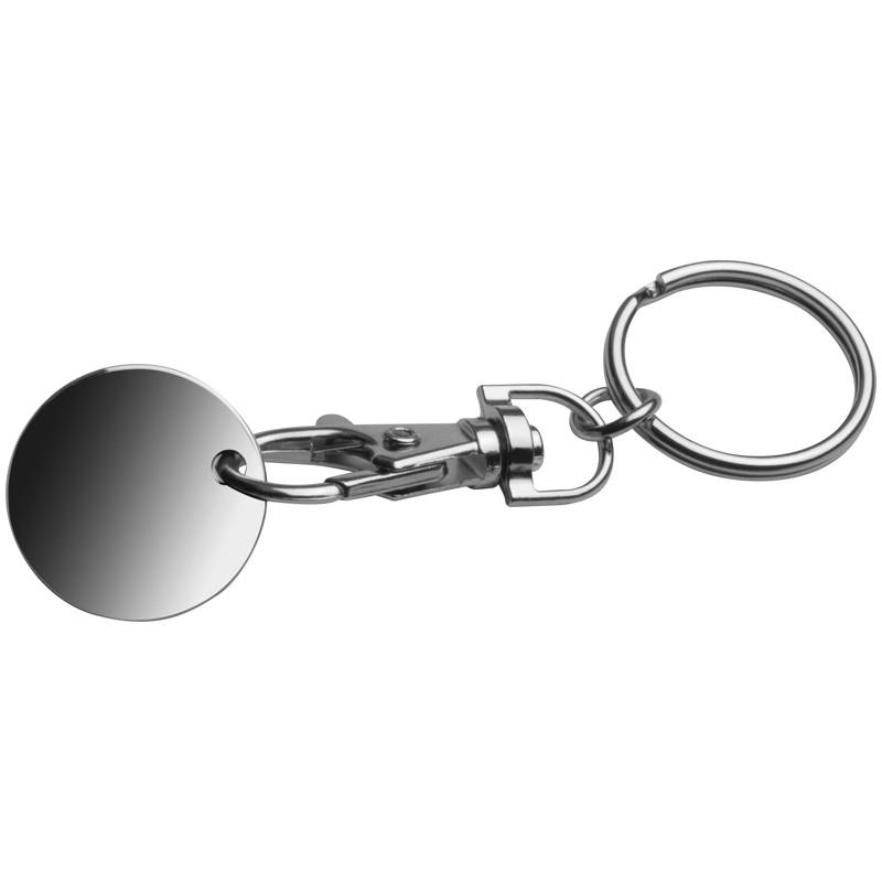 Metall Schlüsselanhänger mit Gravur / mit Einkaufschip / Farbe: violett