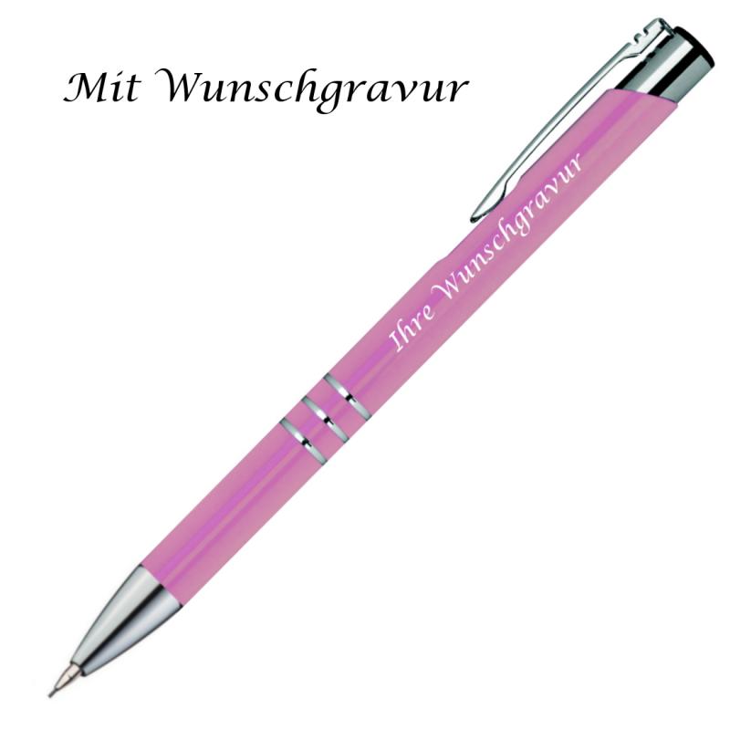 Metall Schreibset mit Gravur / Touchpen Kugelschreiber + Druckbleistift / rosé