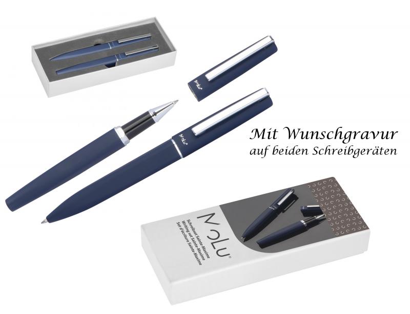 MoLu Schreibset Sainte-Maxime mit Gravur / mit Kugelschreiber und Rollerball