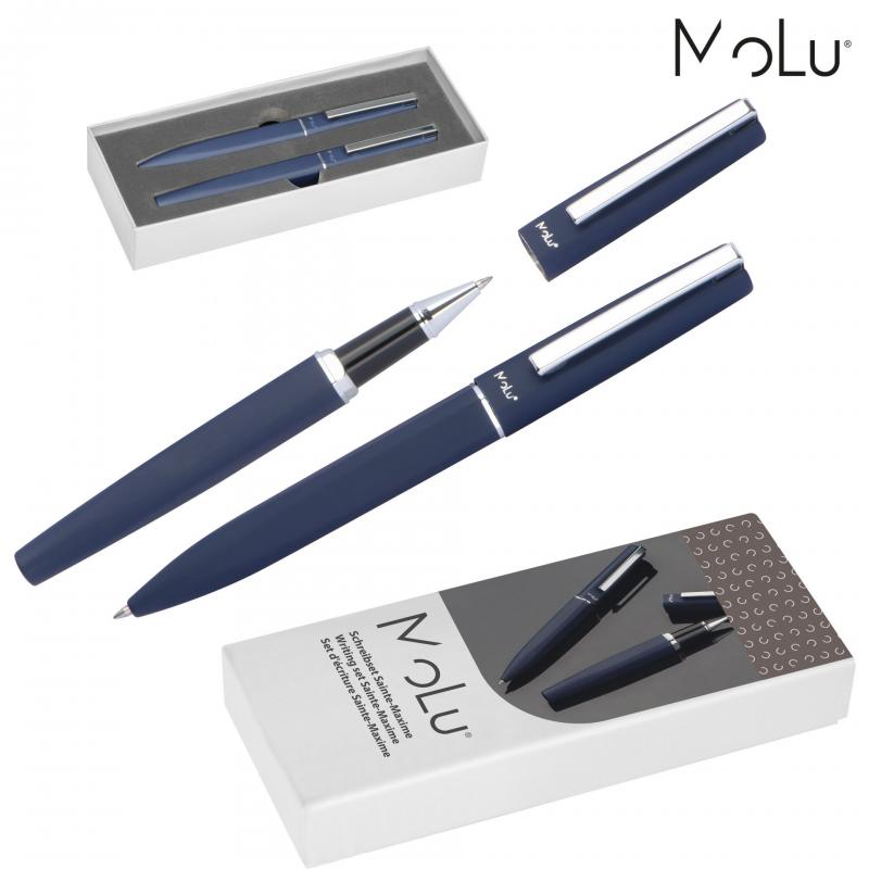 MoLu Schreibset Sainte-Maxime mit Gravur / mit Kugelschreiber und Rollerball