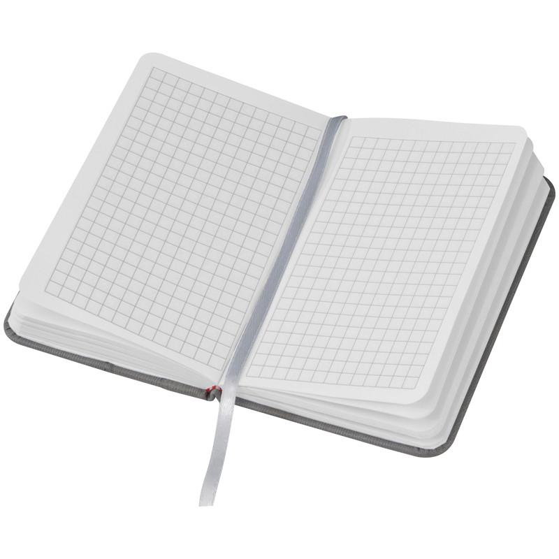Notizbuch + Kugelschreiber mit Gravur / DIN A6 / 160 S. kariert / Farbe: grau