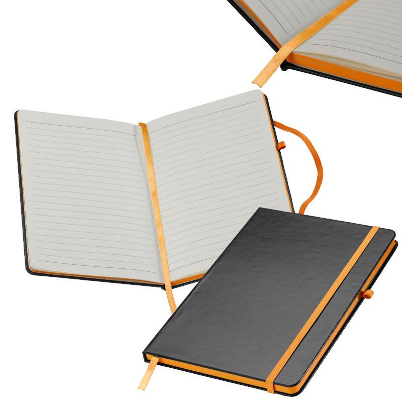 Notizbuch mit Gravur / DIN A5 / 160 S. / liniert / PU Hardcover / Farbe: orange
