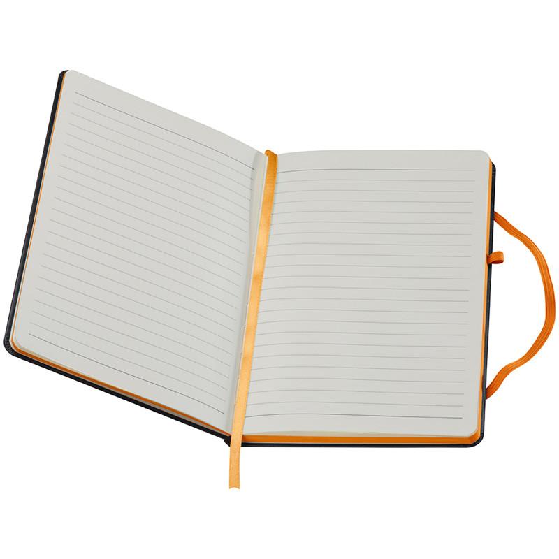 Notizbuch mit Gravur / DIN A5 / 160 S. / liniert / PU Hardcover / Farbe: orange