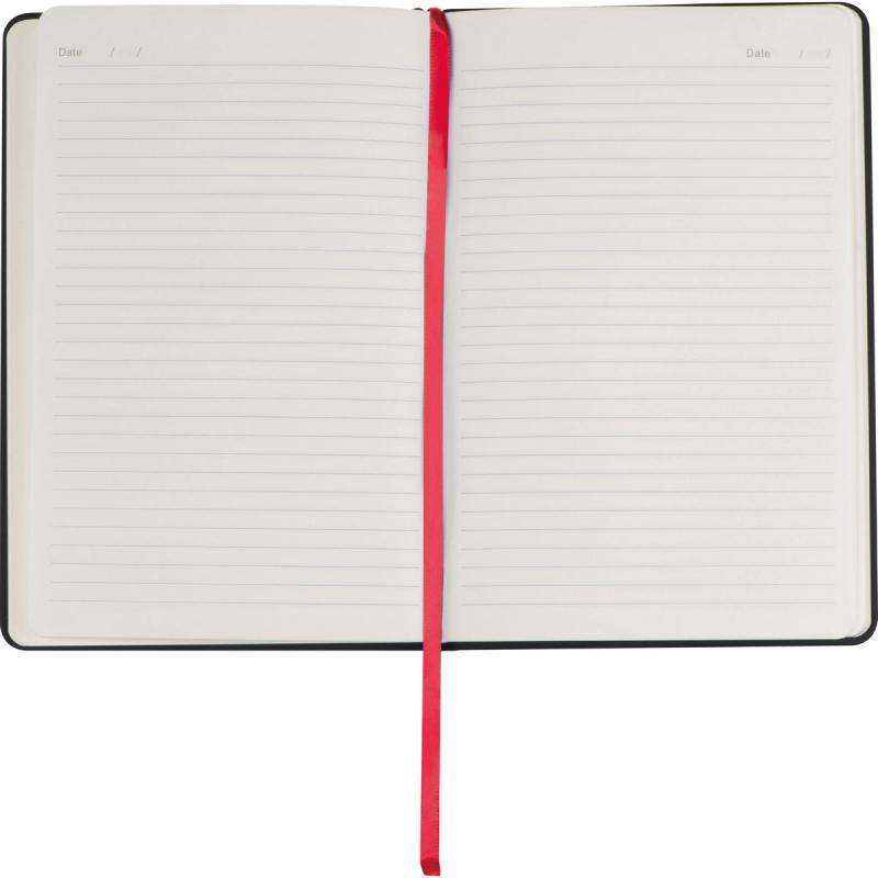 Notizbuch mit Gravur / DIN A5 / mit PU-Einband / liniert / Farbe: schwarz-rot