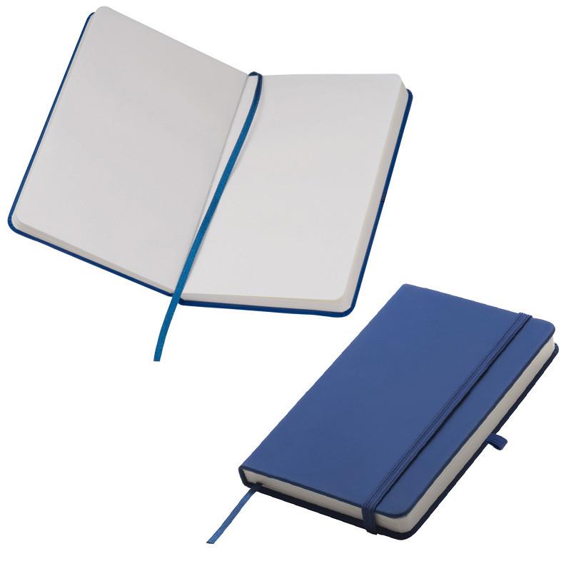 Notizbuch mit Gravur / DIN A6 / 160 S. / blanko / PU Hardcover / Farbe: blau