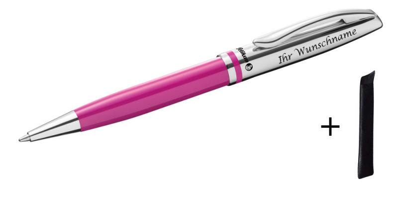 Pelikan Metall-Kugelschreiber mit Gravur + Veloursetui / Farbe: glänzend beere