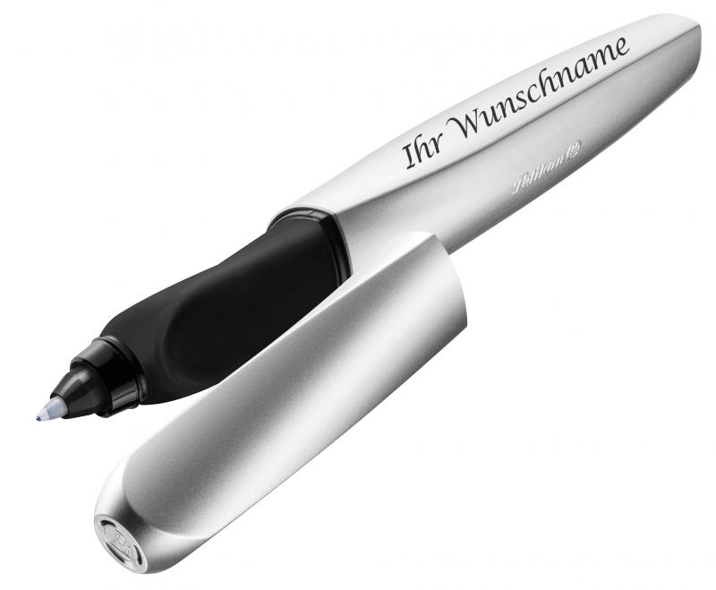 Pelikan Tintenroller mit Gravur / "Twist R457 Silber"