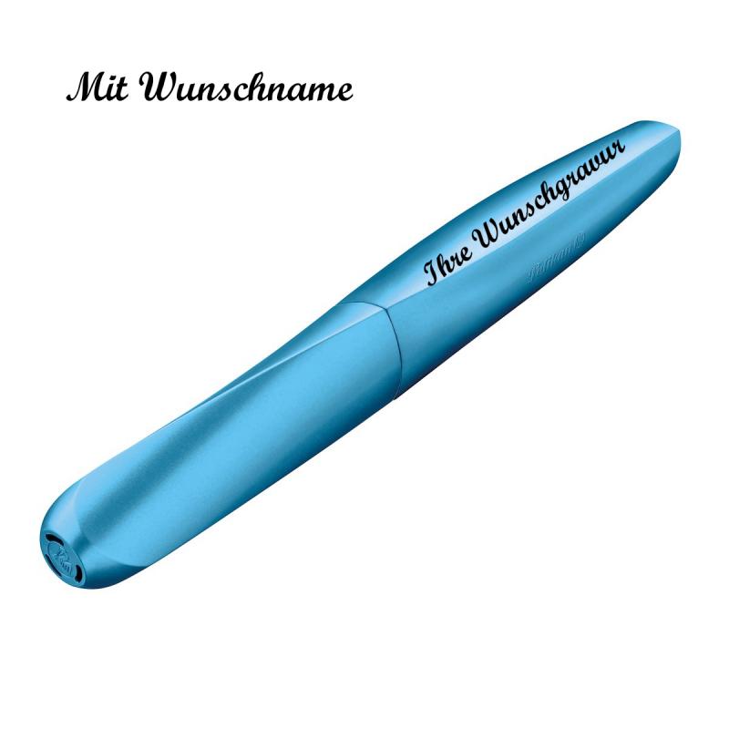 Pelikan Tintenroller mit Namensgravur - "Twist R457 Frosted Blue"