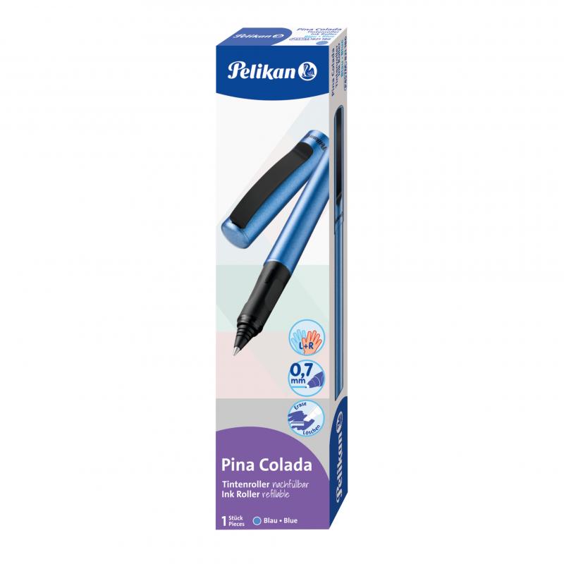 Pelikan Tintenroller Pina Colada mit Namensgravur - Farbe: blau metallic