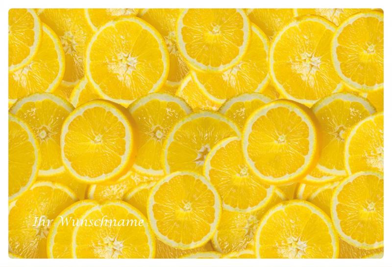 Platzdeckchen mit Namen (Gravur) / Tischset "Lemons" / Größe: 45 x 30 cm