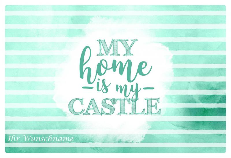 Platzdeckchen mit Namen (Gravur) / Tischset "My HOME ist my Castle" / 45 x 30 cm