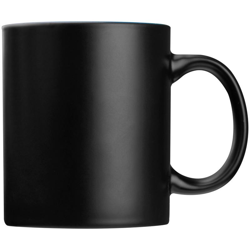 Porzellantasse mit Gravur / Kaffeetasse / 300 ml / Farbe: schwarz-blau