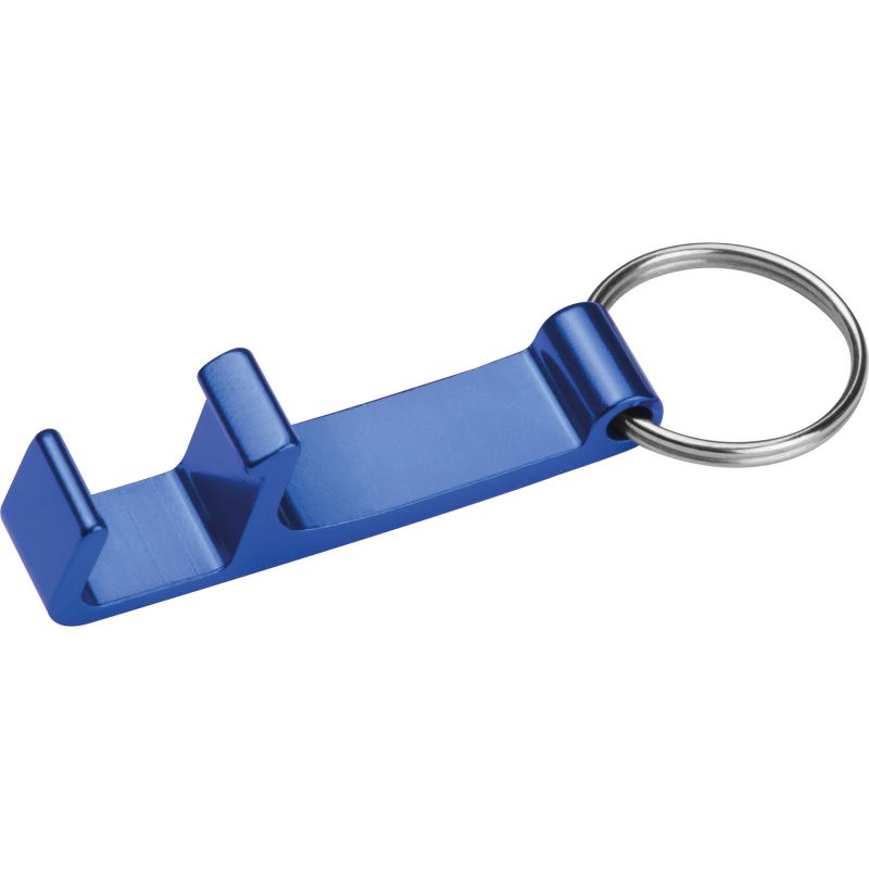 Schlüsselanhänger mit Gravur / mit Flaschenöffner / Farbe: blau