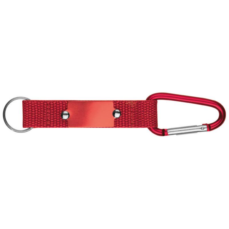 Schlüsselanhänger mit Namensgravur - mit Karabiner - Farbe: rot