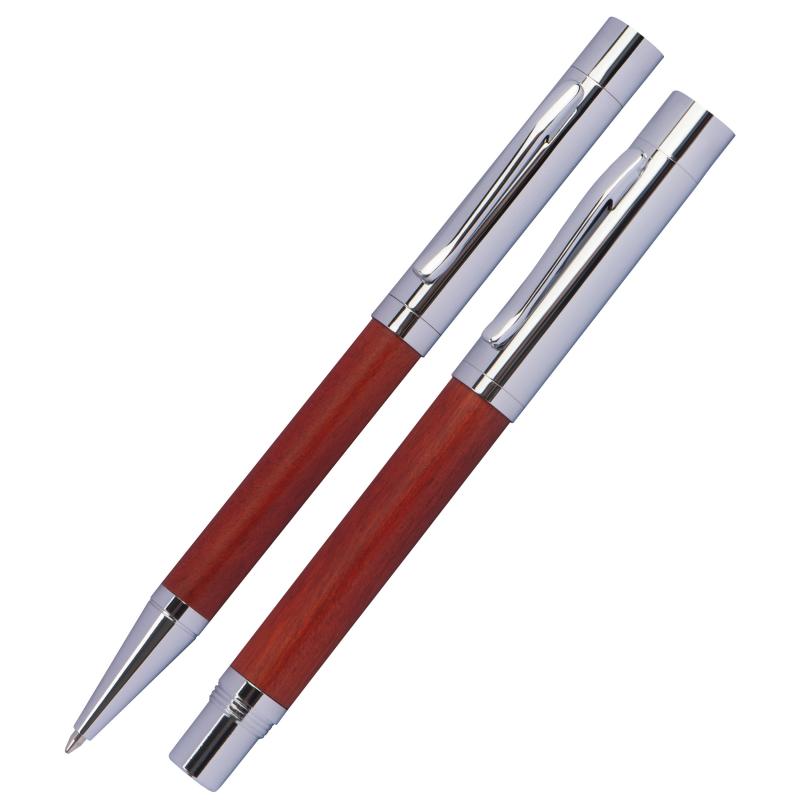 Schreibset mit Gravur / Kugelschreiber und Füllfederhalter / aus Metall