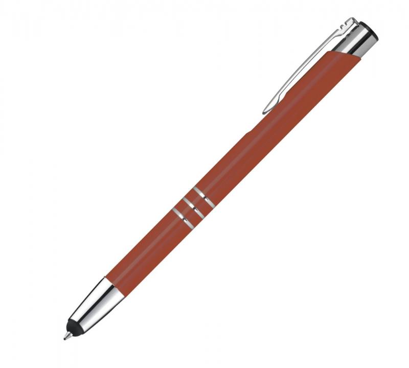 Schreibset mit Gravur / Touchpen Kugelschreiber + Kugelschreiber / Farbe: kupfer
