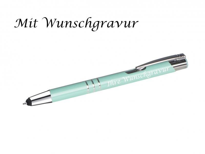 Schreibset mit Gravur / Touchpen Kugelschreiber + Kugelschreiber / pastell mint
