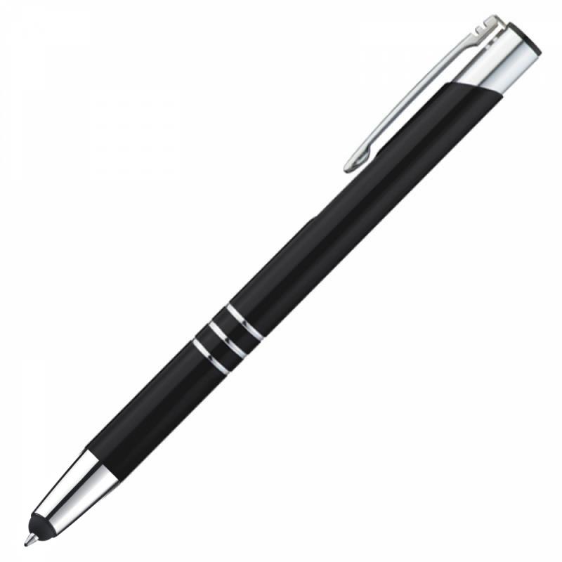 Schreibset mit Gravur / Touchpen Kugelschreiber + Kugelschreiber / schwarz