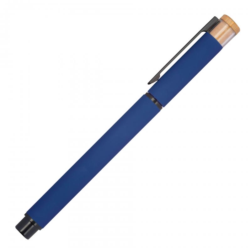 Schreibset mit Kugelschreiber und Rollerball aus Metall mit Gravur / Farbe: blau