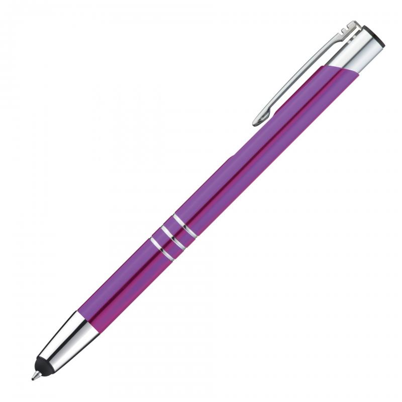 Schreibset mit Namensgravur - Touchpen Kugelschreiber + Kugelschreiber - lila