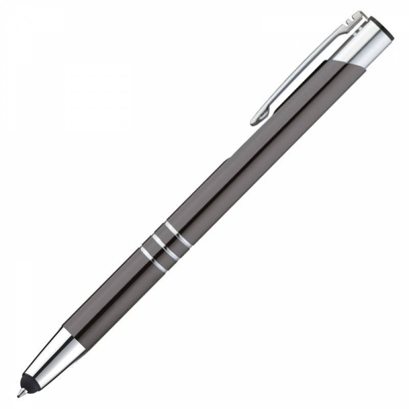 Schreibset mit Namensgravur - Touchpen Kugelschreiber+Kugelschreiber - anthrazit