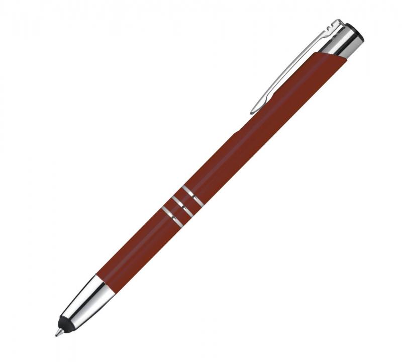 Schreibset mit Namensgravur - Touchpen Kugelschreiber+Kugelschreiber - bordeaux