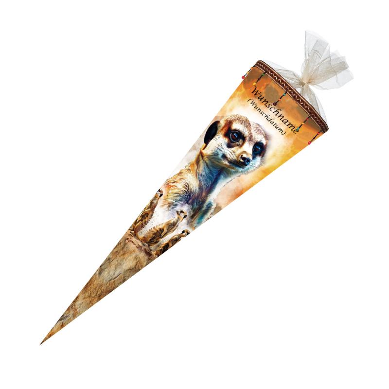 Schultüte mit Gravur / Zuckertüte / 85cm / eckig / "Erdmännchen"