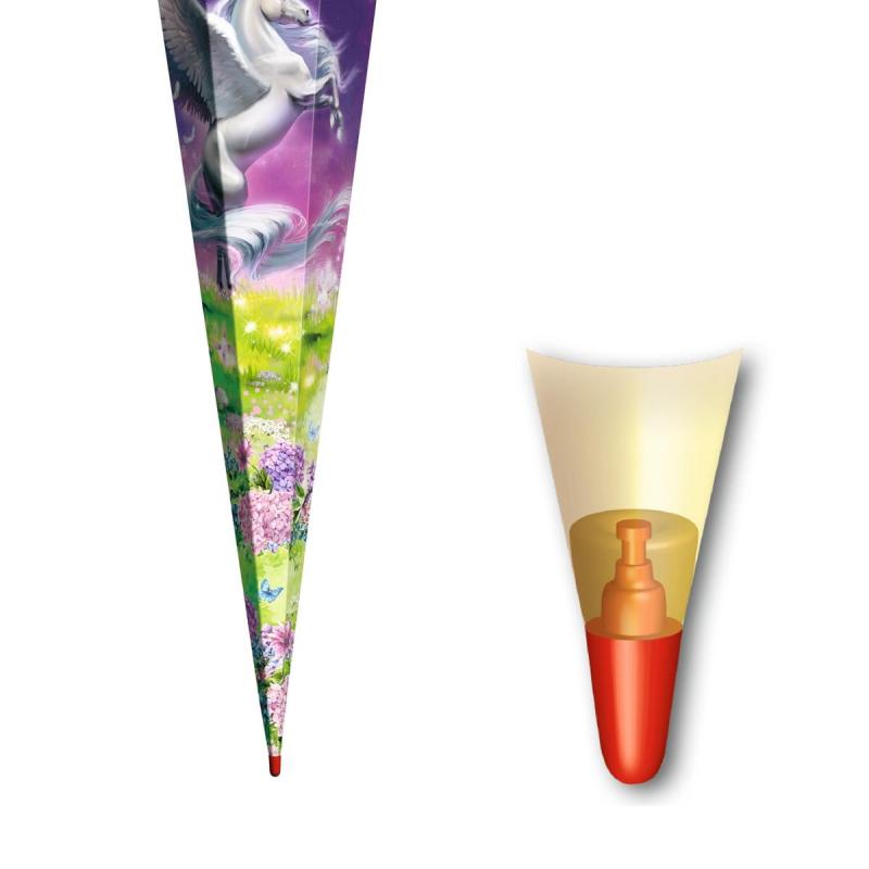 Schultüte mit Gravur / Zuckertüte / 85cm / eckig / "Magic Pegasus"