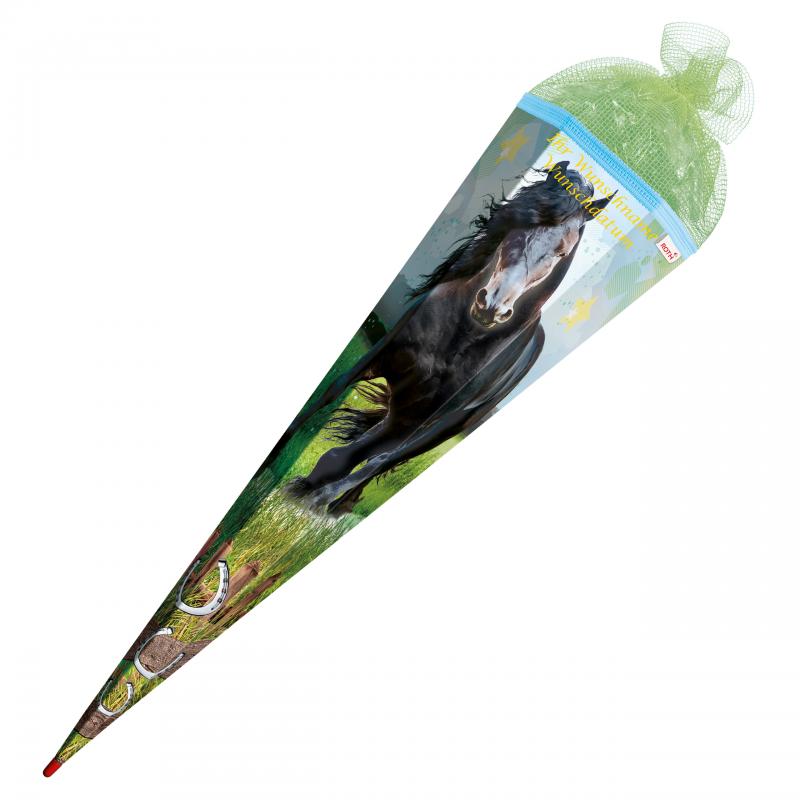 Schultüte mit Gravur / Zuckertüte / 85cm / eckig / "Pferd - Power Horse"
