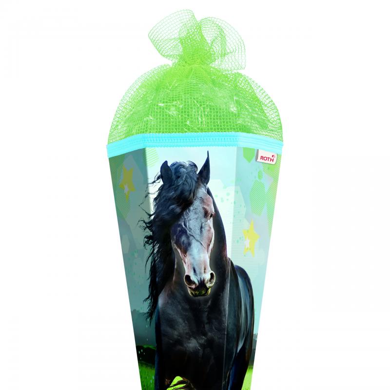 Schultüte mit Gravur / Zuckertüte / 85cm / eckig / "Pferd - Power Horse"