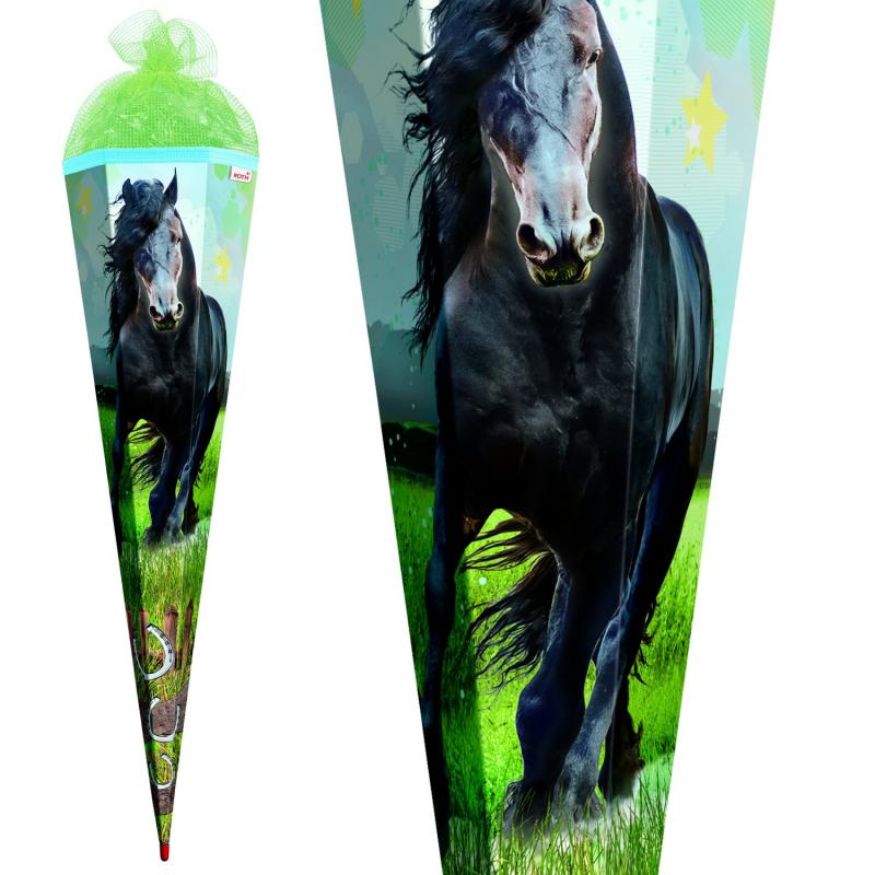 Schultüte mit Gravur / Zuckertüte / 85cm / eckig / "Pferd - Power Horse"