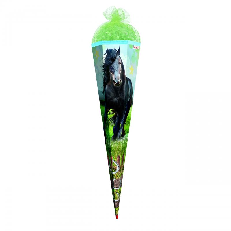 Schultüte mit Gravur / Zuckertüte / 85cm / eckig / "Pferd - Power Horse"