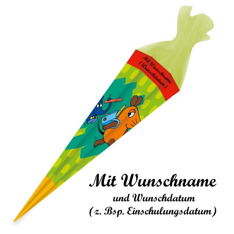 Schultüte mit Namengravur - Zuckertüte - 85cm - eckig - "Die Maus"